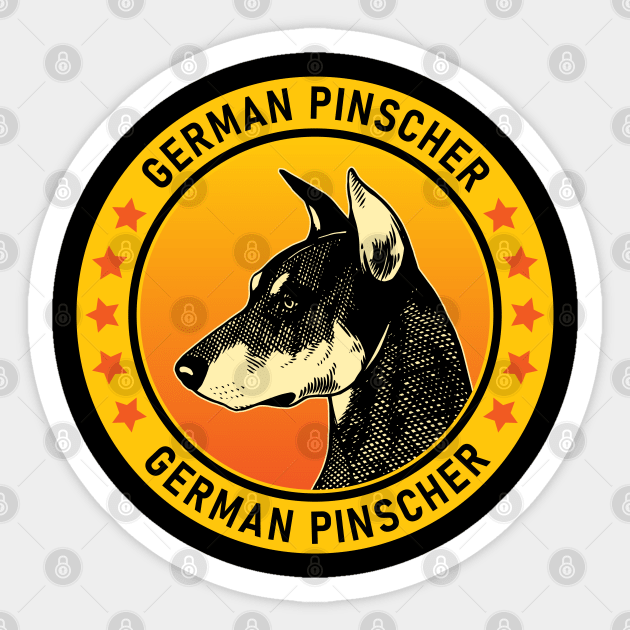 German Pinscher Dog Portrait Sticker by millersye